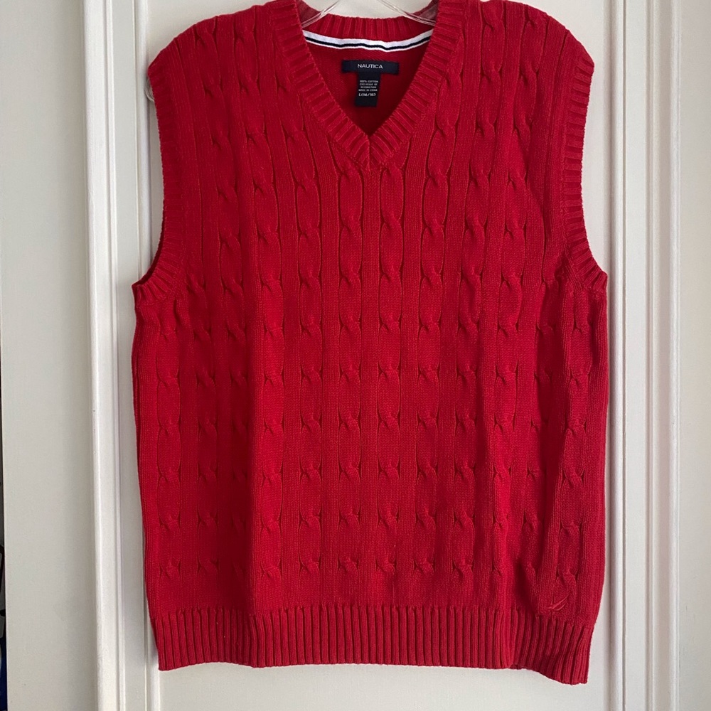 Nautica Boys Large red Sweater Vest
